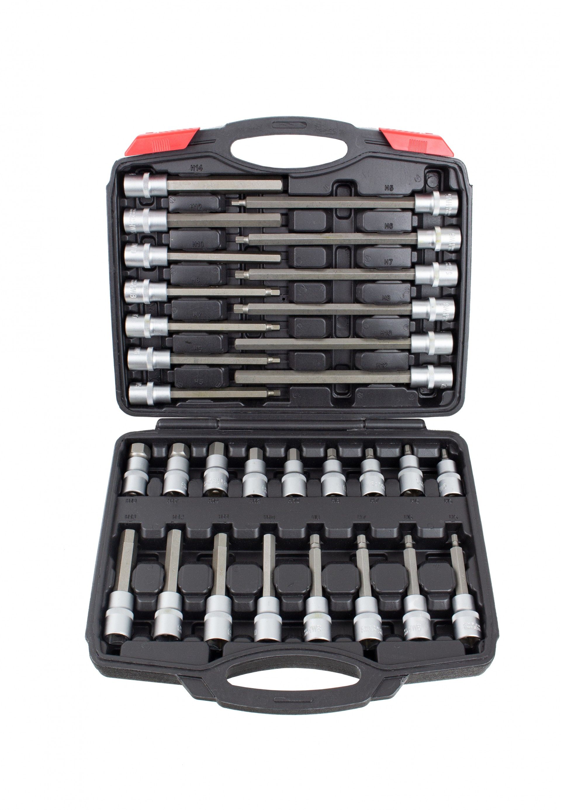 KIT LLAVES DE VASO C/ PUNTA HEX. 1/2" 30PZS