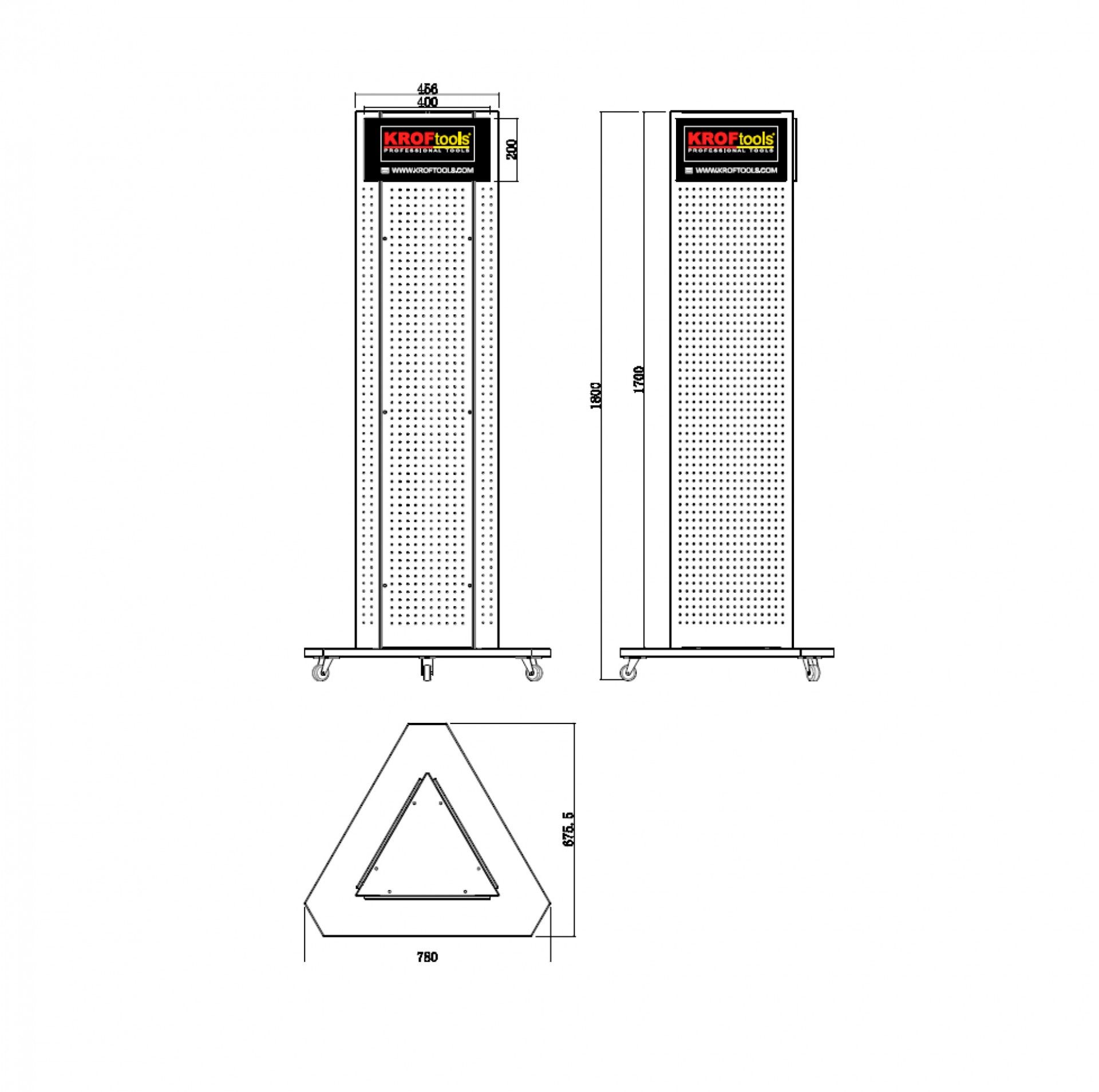 456X1800mm MOBILE TRIANGULAR DISPLAY