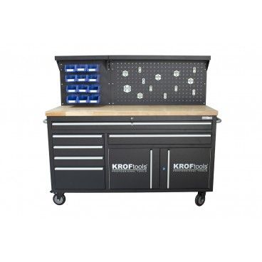 60" MOBILE WORKBENCH WITH PERFORATED PANEL