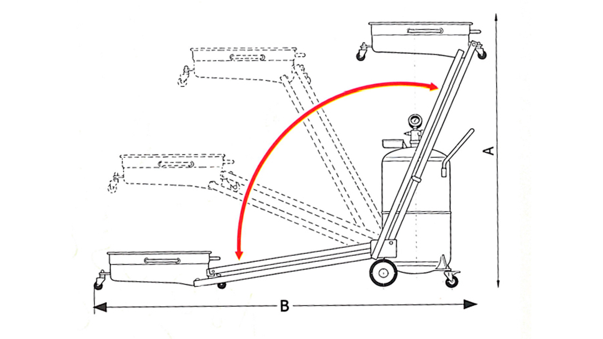 ASPIRADOR ACEITE PANTOGRAFO CON VISUALIZADOR 90L