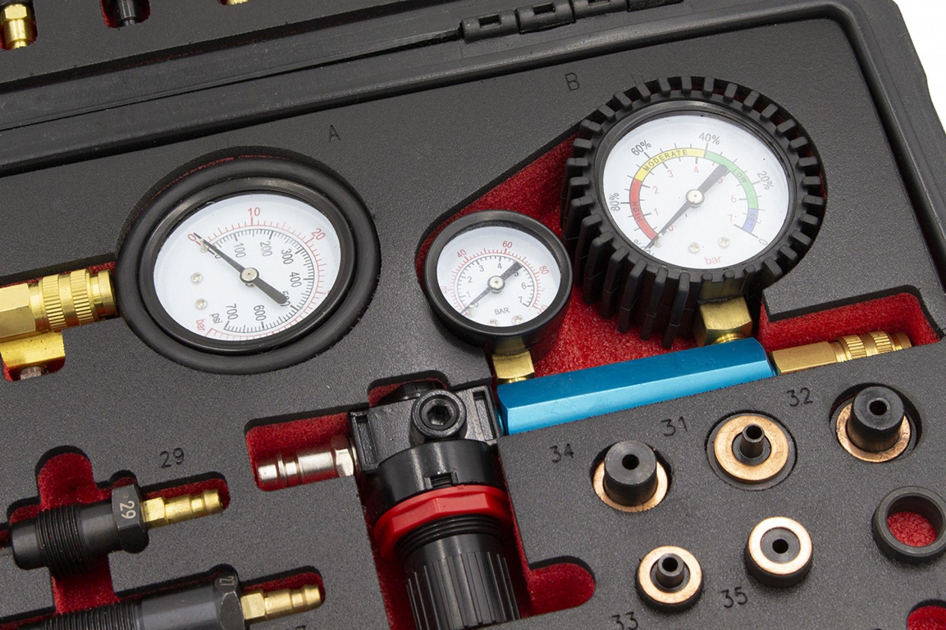 JOGO COMPRESSÍMETRO E TESTE FUGAS DIESEL / GASOLINA