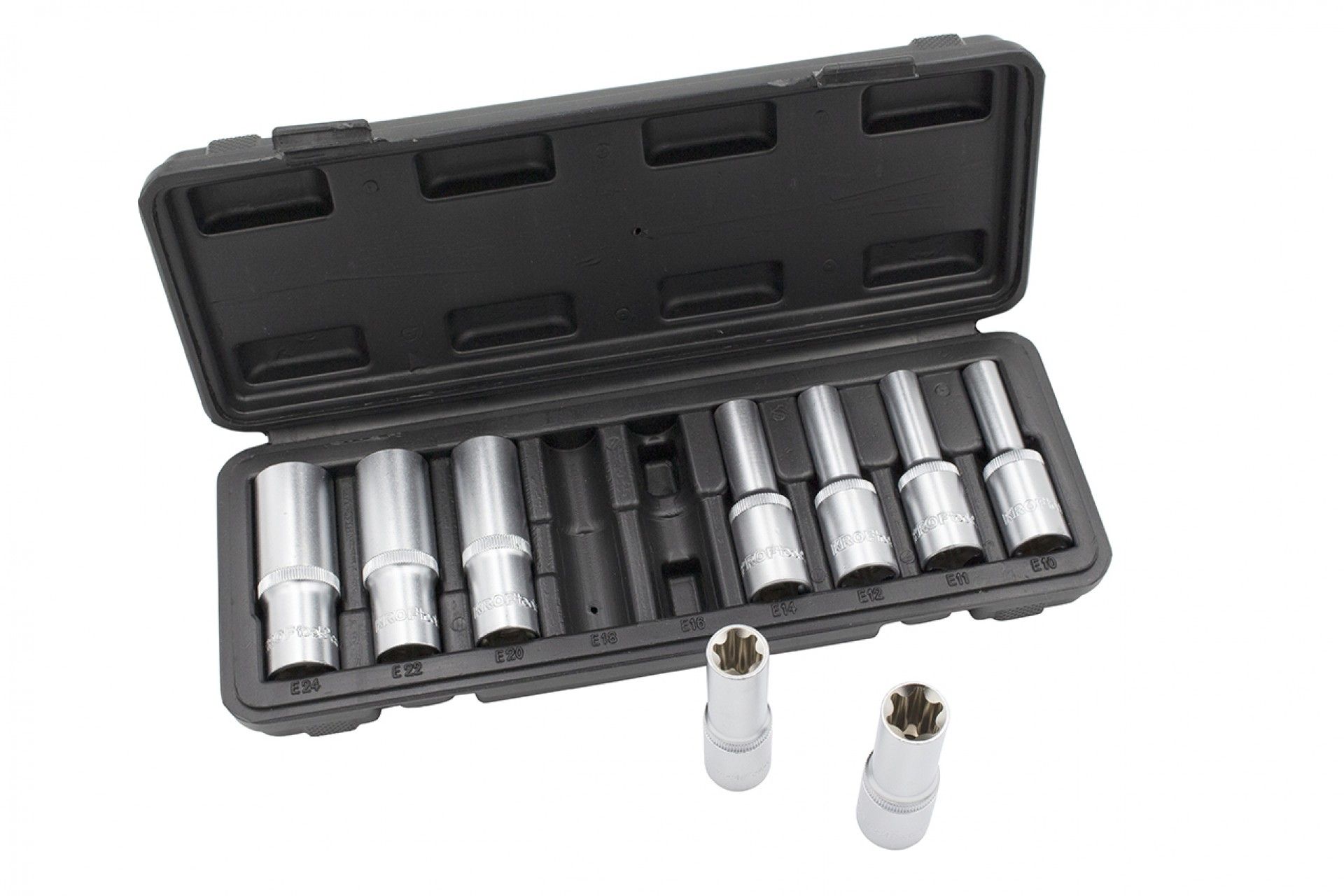 JOGO 9 CHAVES 1/2" TORX INT E10-E24