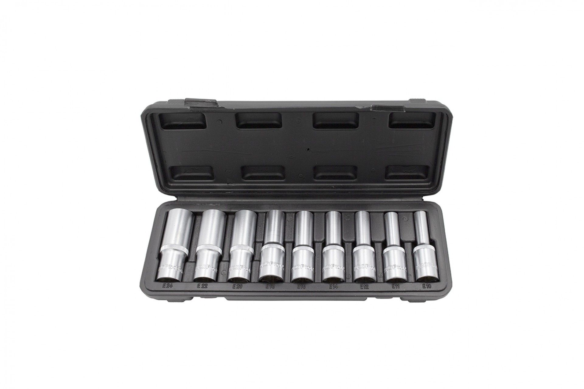 JOGO 9 CHAVES 1/2" TORX INT E10-E24