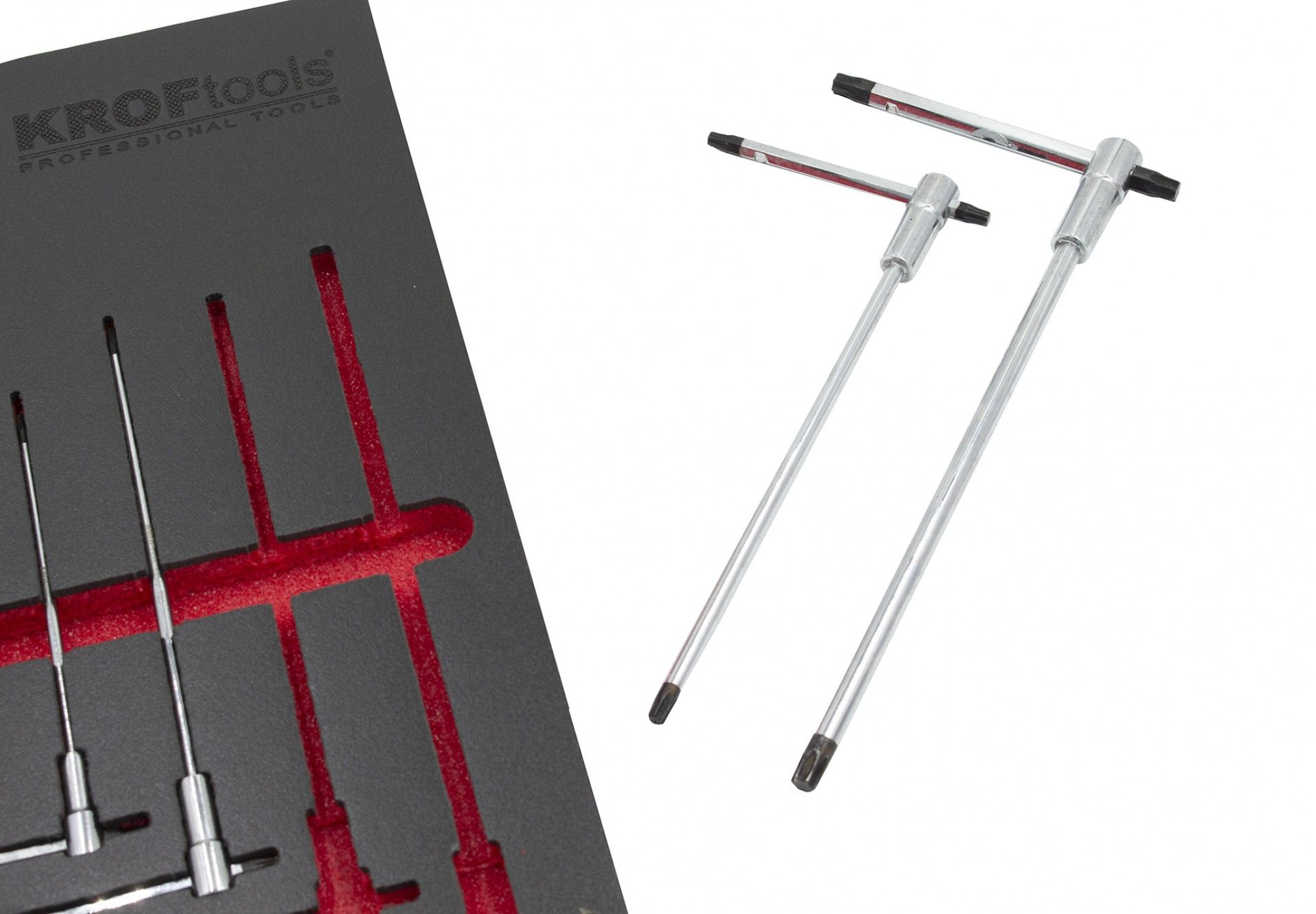 KIT 9PZS LLAVES EN T CON TRES EXTREMIDADES MACHO TORX T10-T50