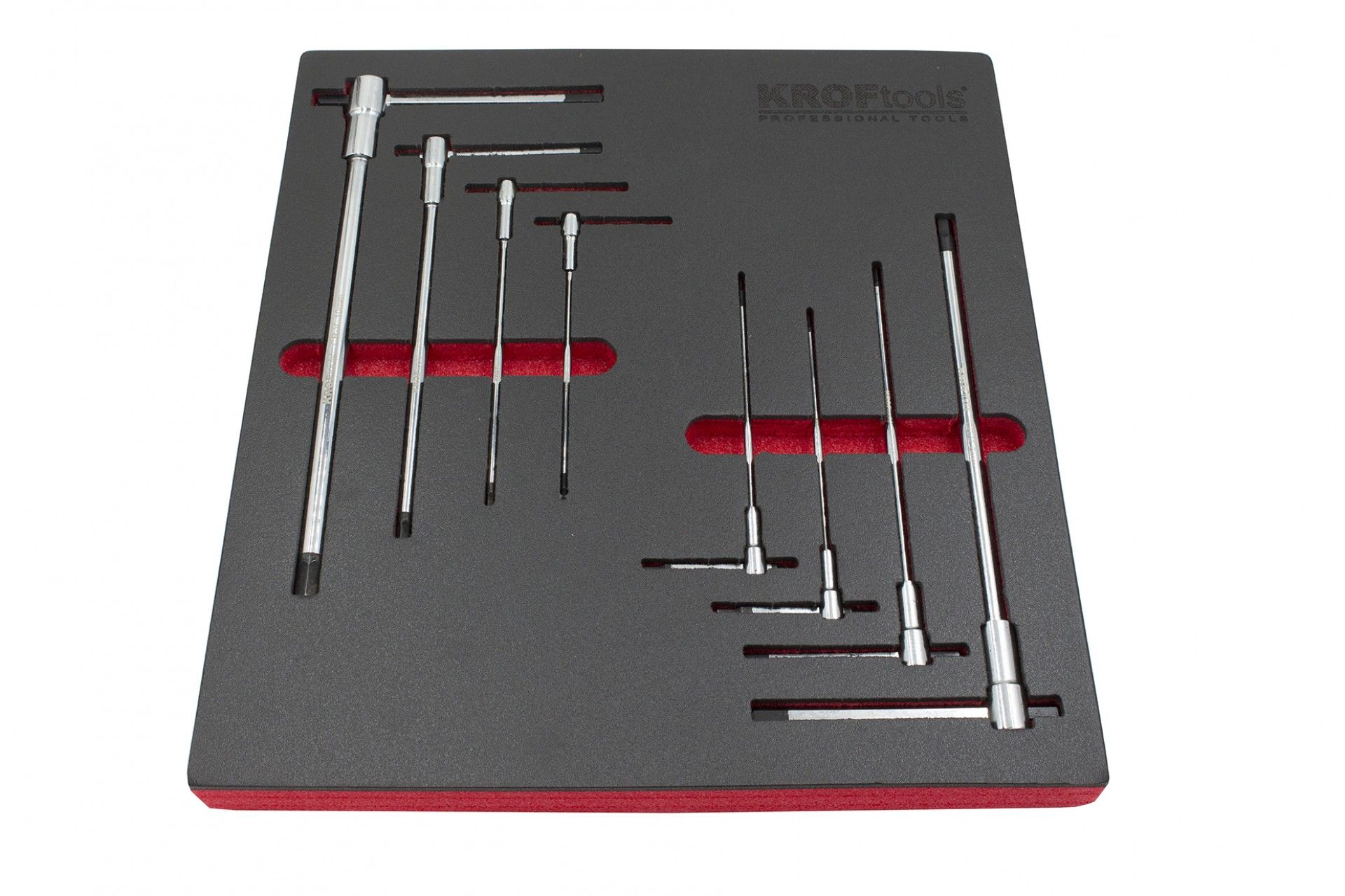 KIT 8 CLÉS MÂLES 6 PANS AVEC POIGNÉE EN T 2-10mm