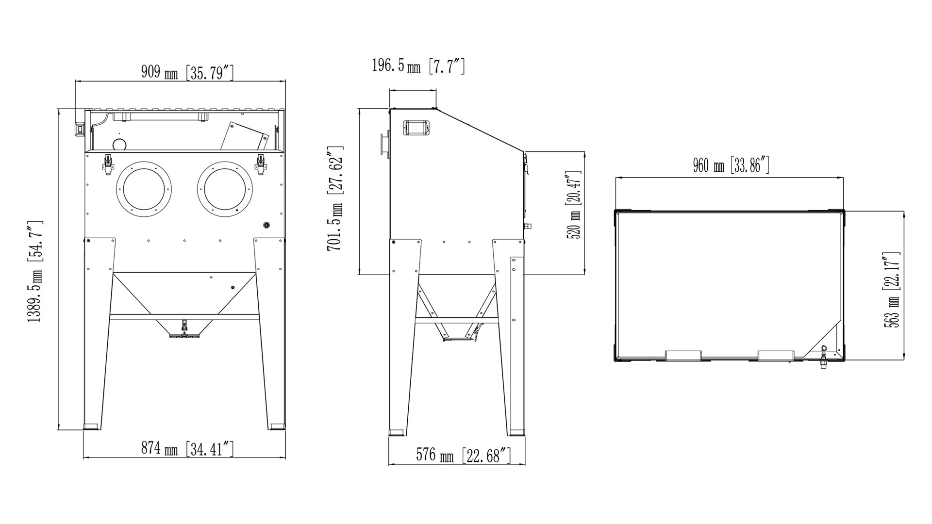 CABINA CHORREADORA DE ARENA 220L