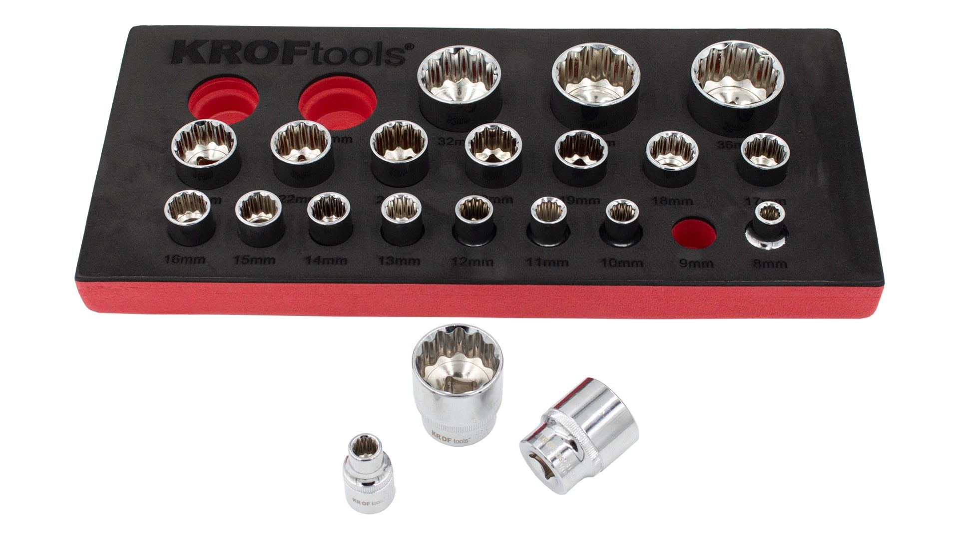 KIT LLAVES VASO 1/2" BIHEX. 21PZS