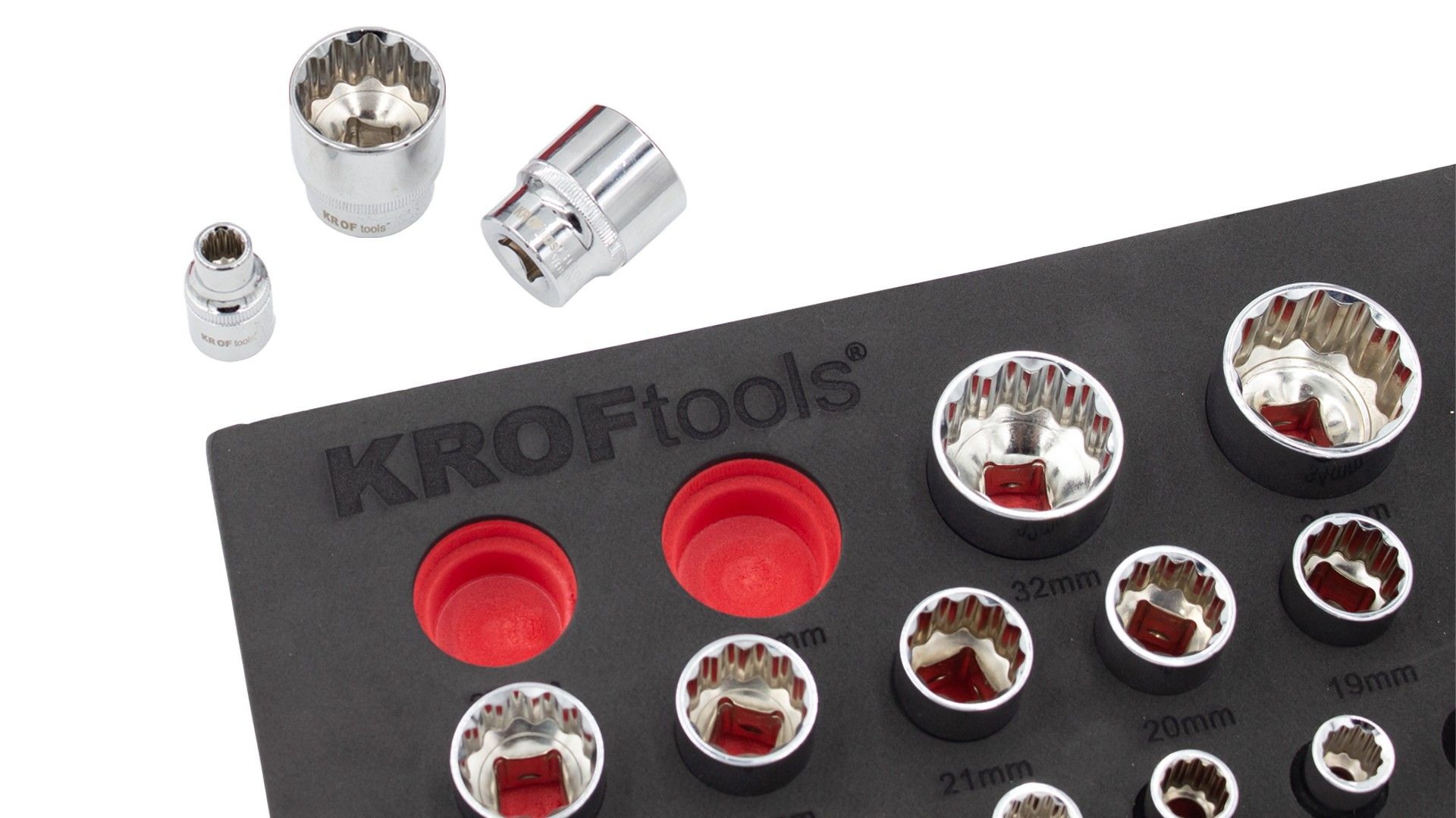 KIT LLAVES VASO 1/2" BIHEX. 21PZS