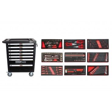 BLACK TOOL CABINET 7 DRAWERS 174 PIECES
