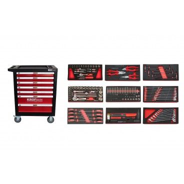 RED TOOL CABINET 7 DRAWERS 174 PIECES