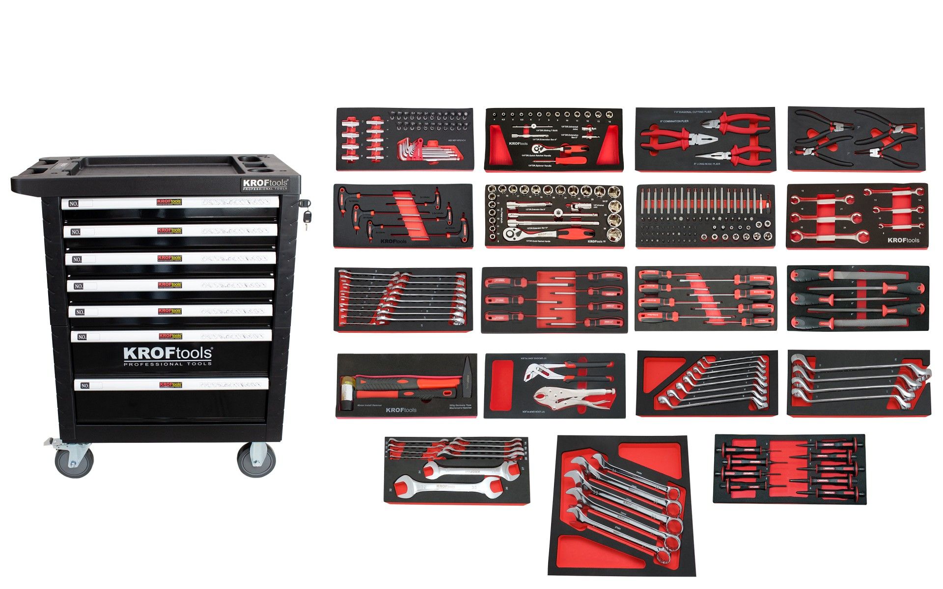 BLACK TOOL CABINET 7 DRAWERS 267 PCS