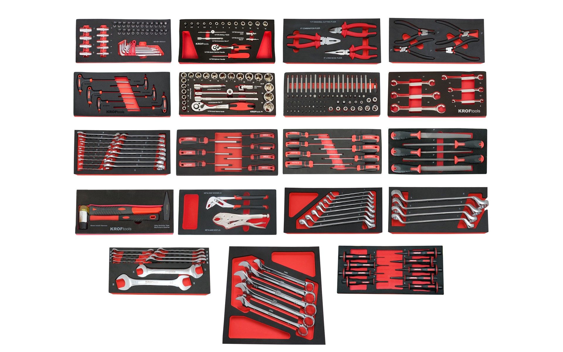 RED TOOL CABINET 7 DRAWERS 267 PCS
