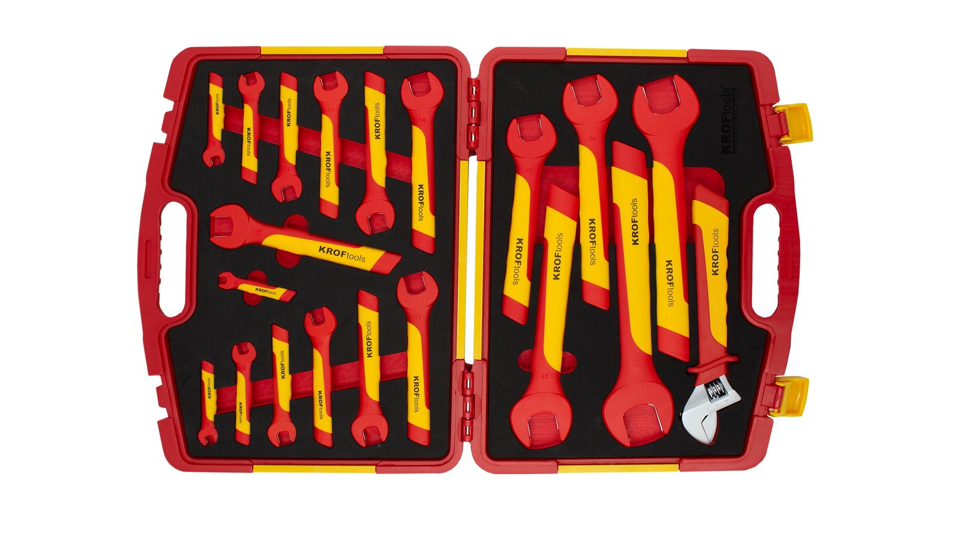 JUEGO LLAVES FIJAS Y INGLESA AISLADAS VDE 20PZS