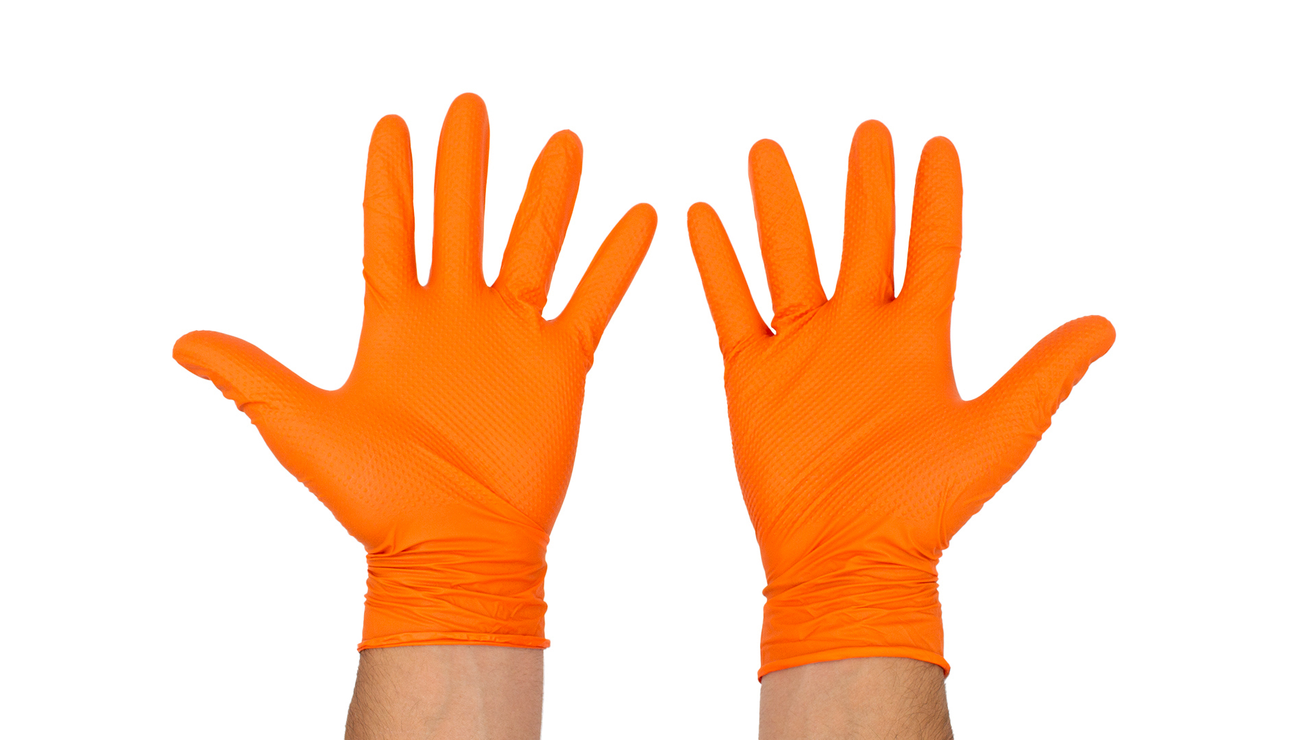 ORANGE NITRILE GLOVES 7.0MIL DIAMOND L SIZE - 100PCS