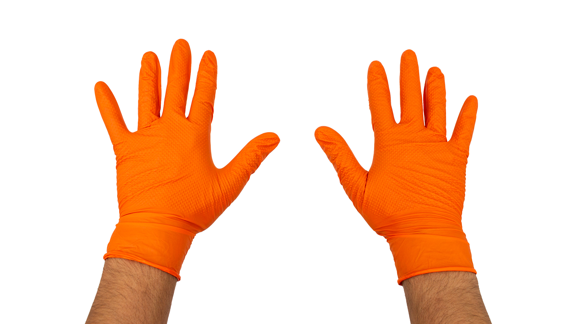 ORANGE NITRILE GLOVES 7.0MIL DIAMOND L SIZE - 100PCS