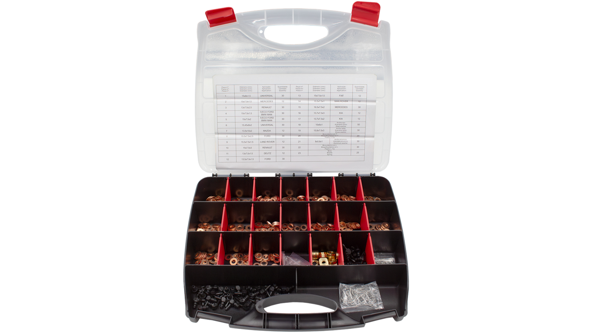 ASSORTIMENTO DI ANELLI DI RAME PER INIETTORI 551 PEZZI