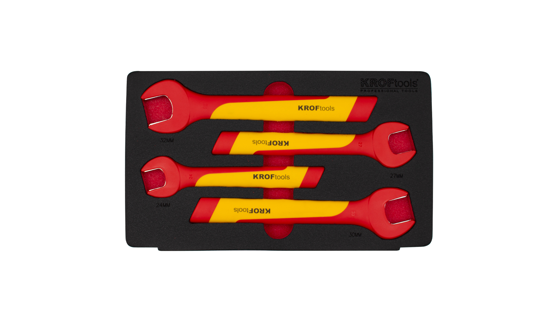 4-TLG. VDE ISOLIERTER DOPPELMAULSCHLÜSSEL-SATZ 24-32MM