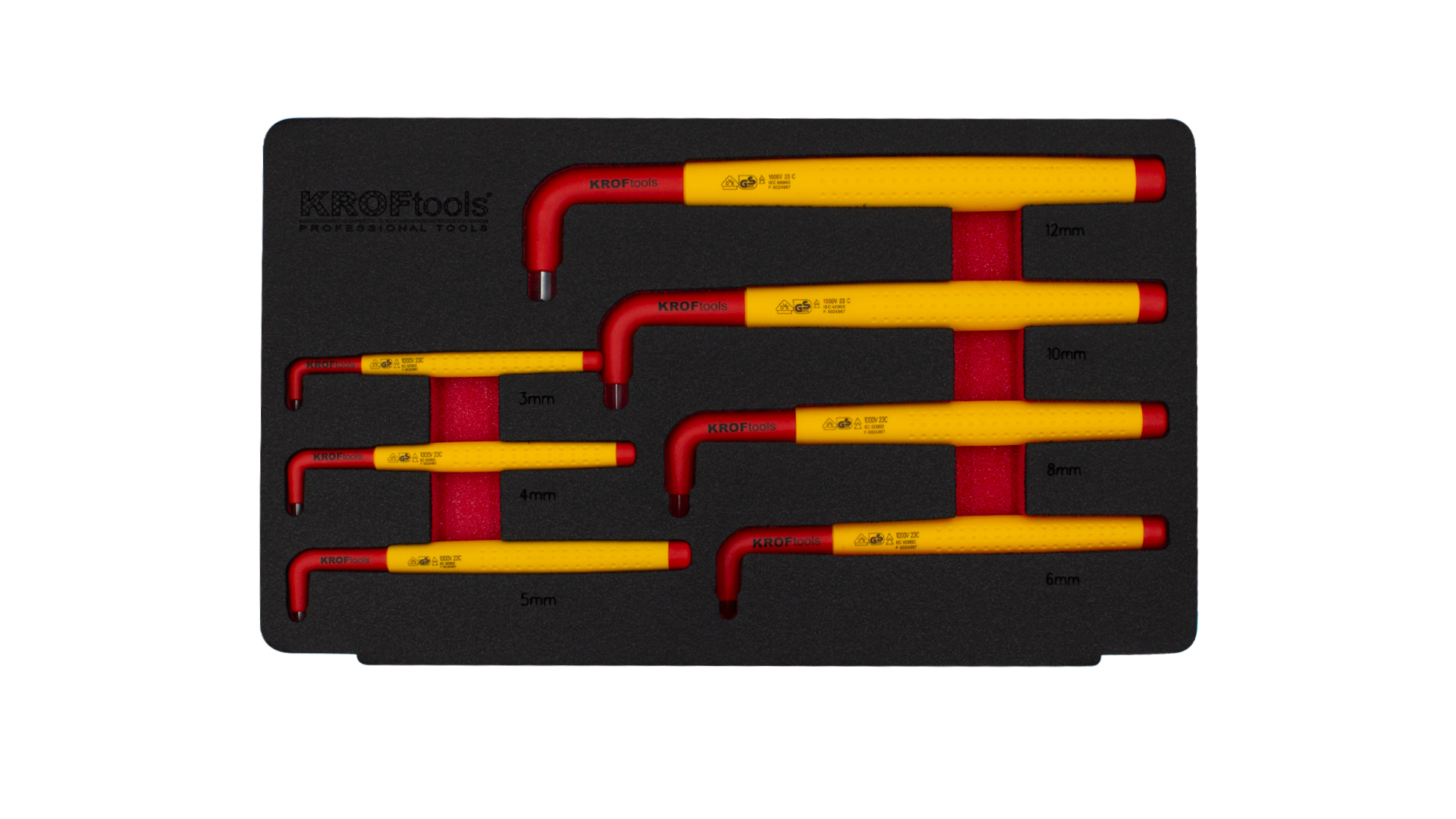 7-TLG. VDE ISOLIERTER INBUSSCHLÜSSEL-SATZ 3-12MM