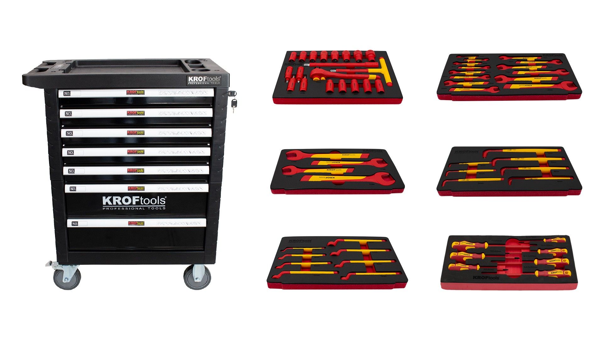 CARRO NEGRO CON HERRAMIENTA AISLADA - 6 MÓDULOS