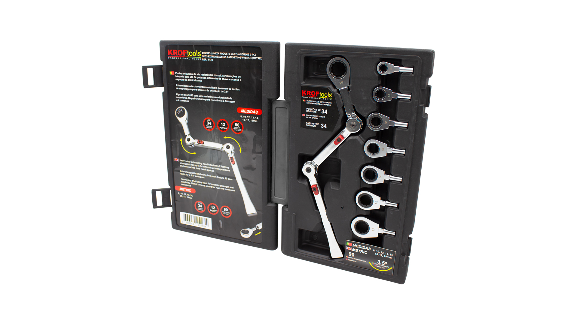 LLAVES DE ESTRELLA CON CARRACA MULTIANGULAR 9PZS