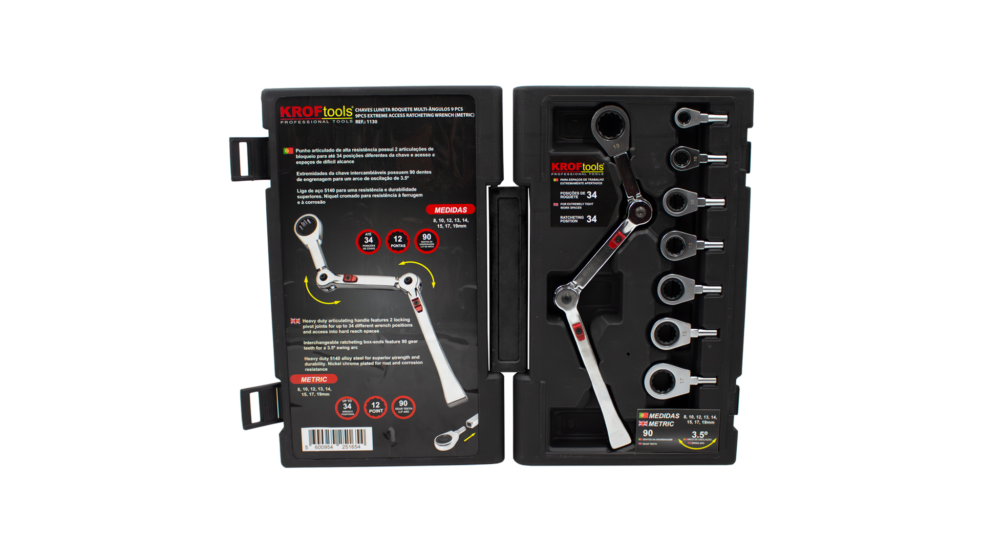 LLAVES DE ESTRELLA CON CARRACA MULTIANGULAR 9PZS