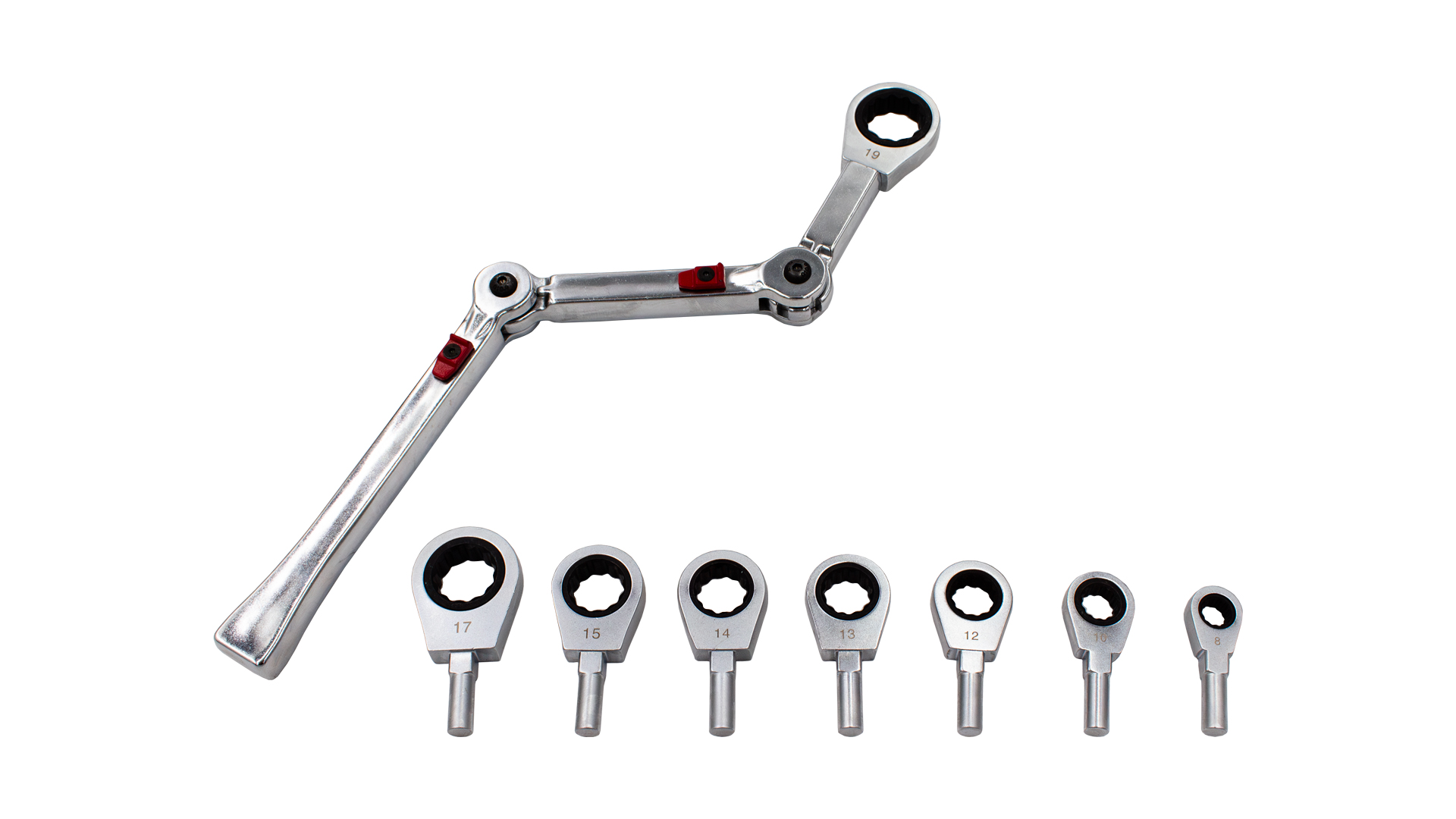 LLAVES DE ESTRELLA CON CARRACA MULTIANGULAR 9PZS