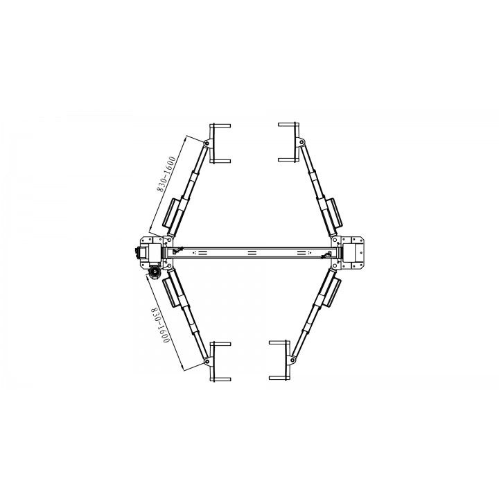 830-1600MM 3 STAGE ARM - Left