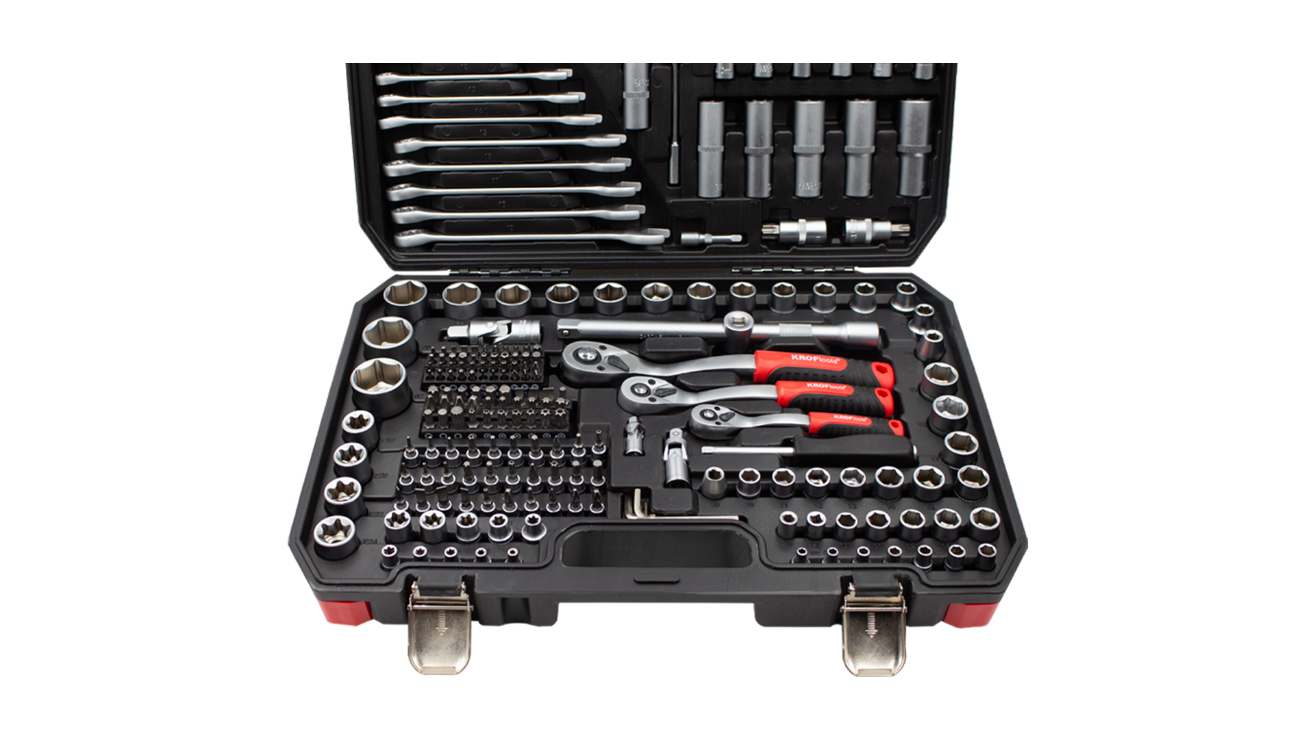 JOGO CHAVES CAIXA 219PCS 1/4"-3/8"-1/2"