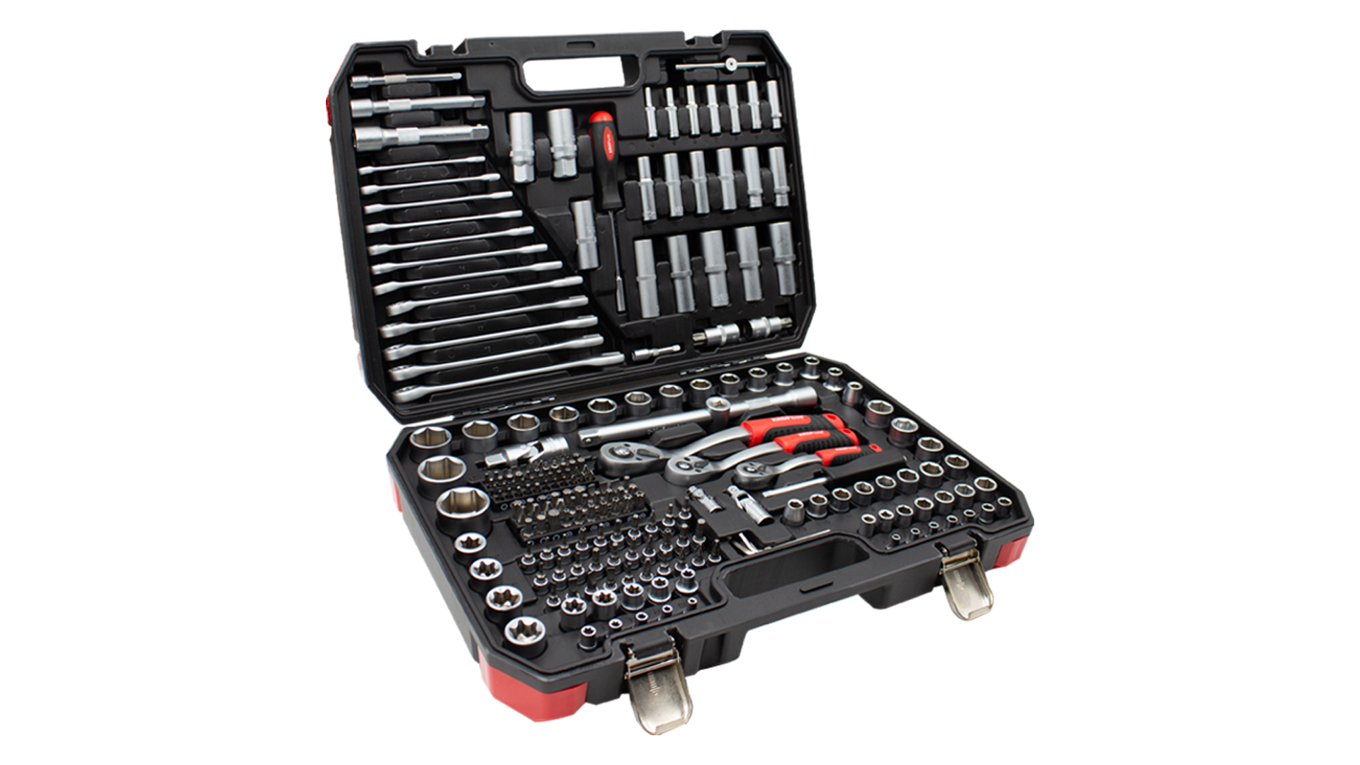 JOGO CHAVES CAIXA 219PCS 1/4"-3/8"-1/2"