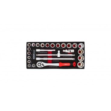 MDULO 25PCS CHAVES CAIXA 1/2" ROQUETE