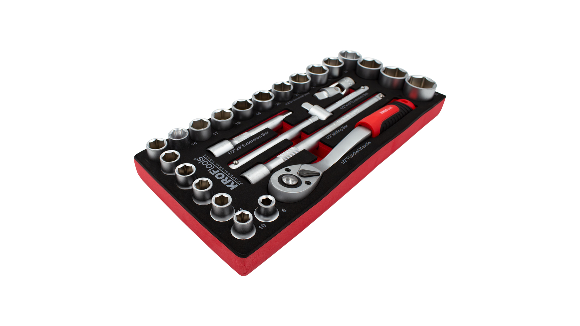 SET DI BUSSOLE E CRICCHETTI DA 1/2” 25 PEZZI