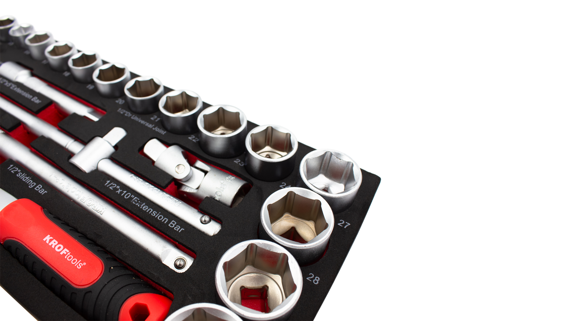 SET DI BUSSOLE E CRICCHETTI DA 1/2” 25 PEZZI