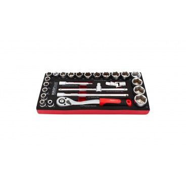 MDULO 25PCS CHAVES CAIXA 1/2" ROQUETE