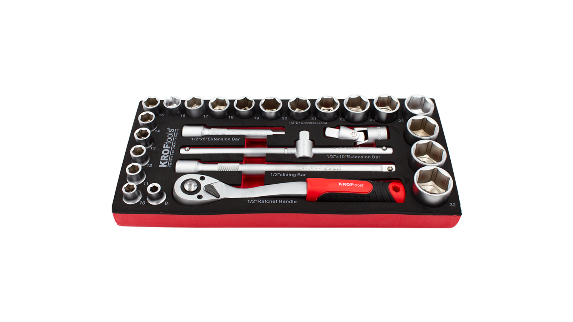 SET DI BUSSOLE E CRICCHETTI DA 1/2” 25 PEZZI