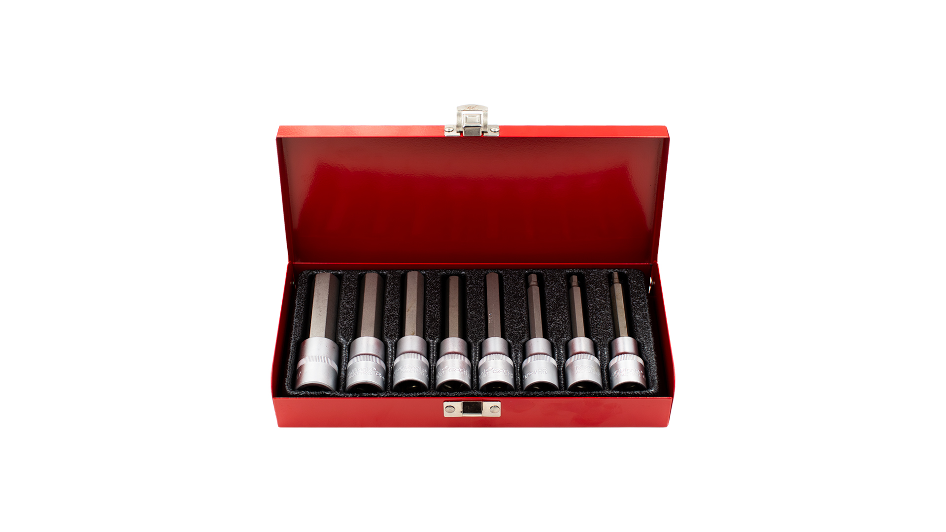 JEU 8 DOUILLES 1/2” AVEC EMBOUT 6 PANS LONG 4-17mm