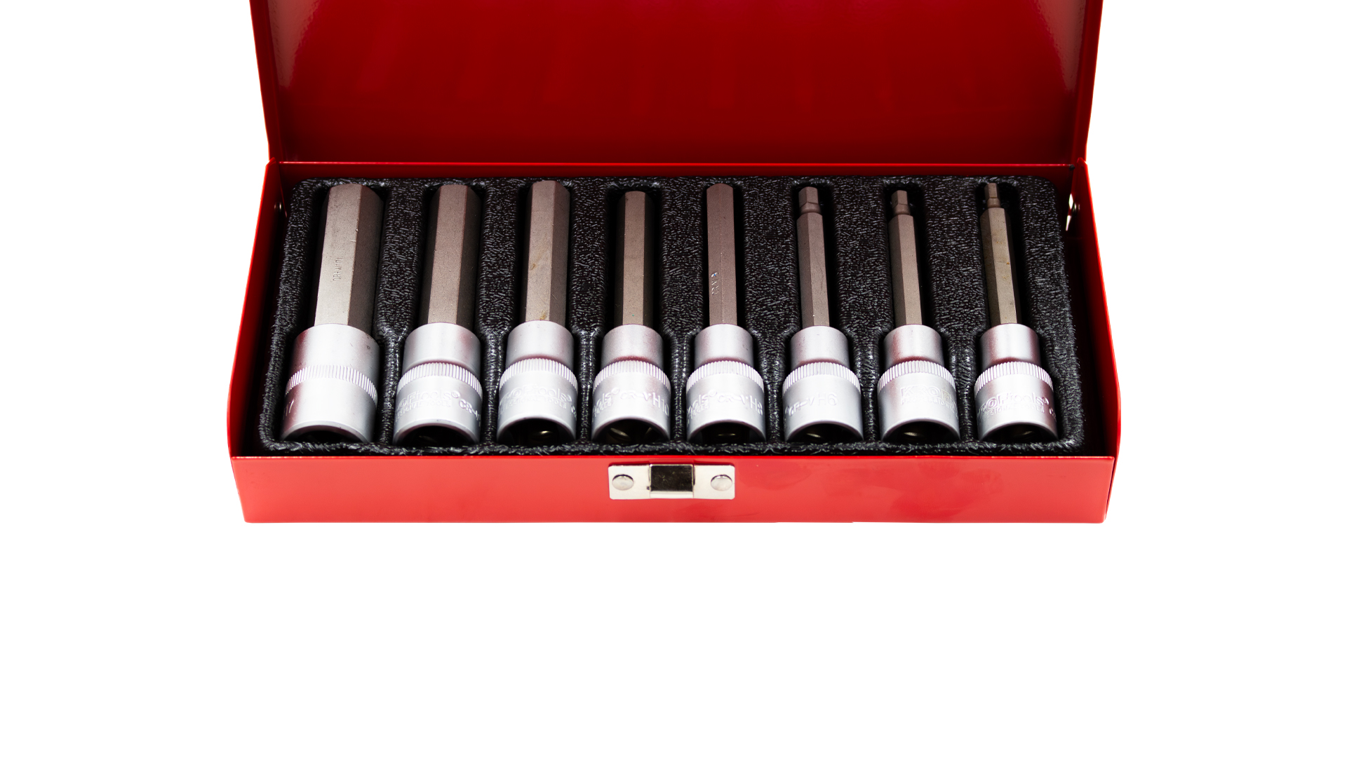 JEU 8 DOUILLES 1/2” AVEC EMBOUT 6 PANS LONG 4-17mm