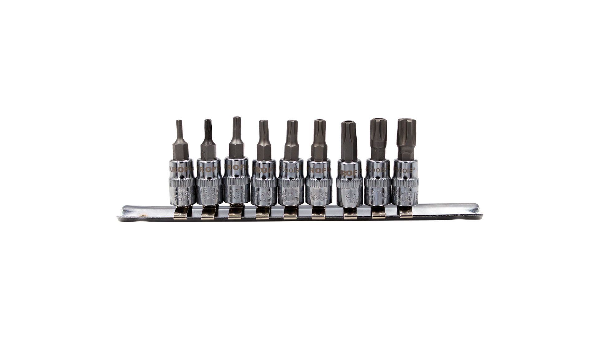 KIT BIT BUSSOLE TORX DA 1/4" 5PT 9 PEZZI