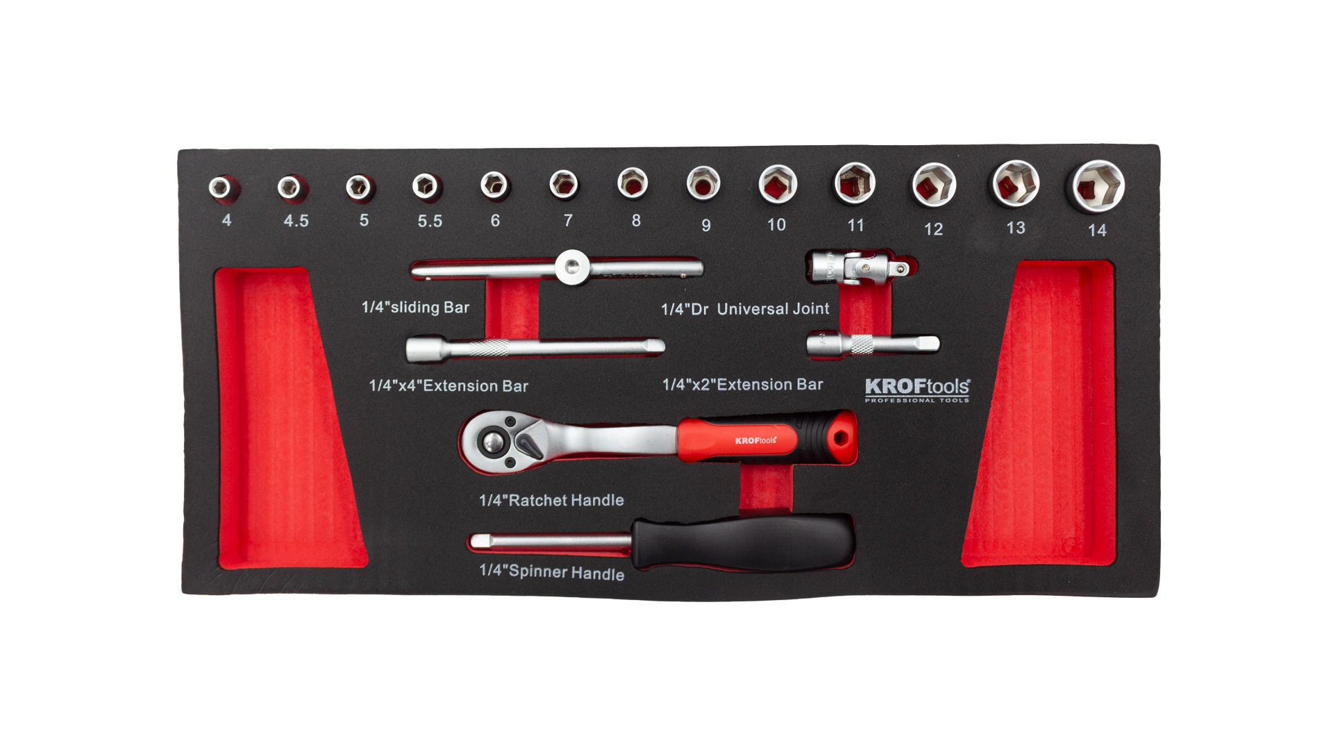 SET DI CHIAVI A BUSSOLA DA 1/4” 19 PZ