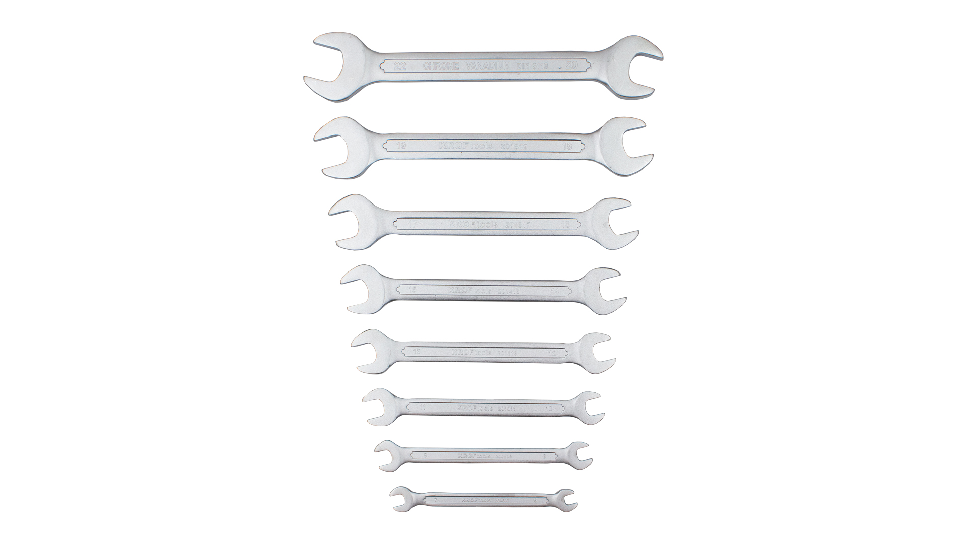 DOUBLE OPEN ENDED SPANNER SET 06-22 8PCS