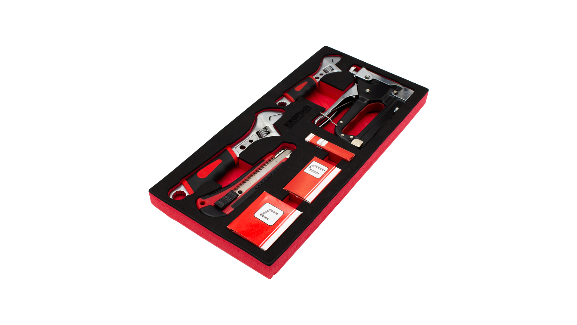 ADJUSTABLE WRENCH, STAPLER GUN, KNIFE MODULE 7PCS