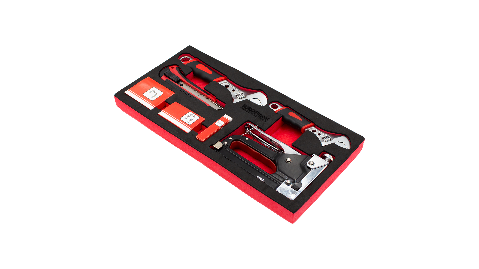 ADJUSTABLE WRENCH, STAPLER GUN, KNIFE MODULE 7PCS