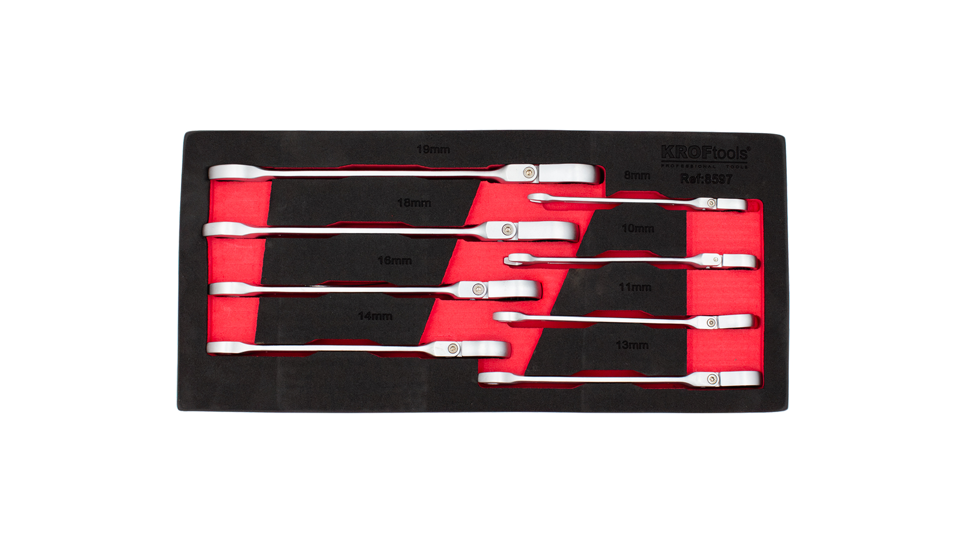 MÓDULO LLAVES COMBINADAS C/ CARRACA FLEXIBLE 8PZS