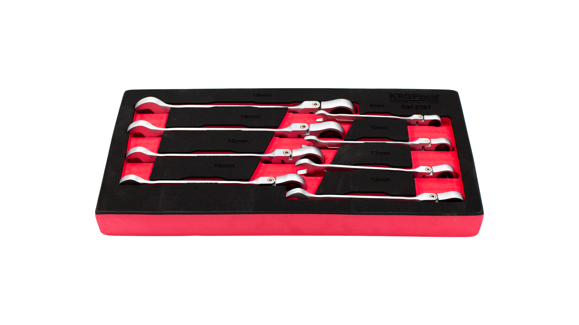 MÓDULO LLAVES COMBINADAS C/ CARRACA FLEXIBLE 8PZS