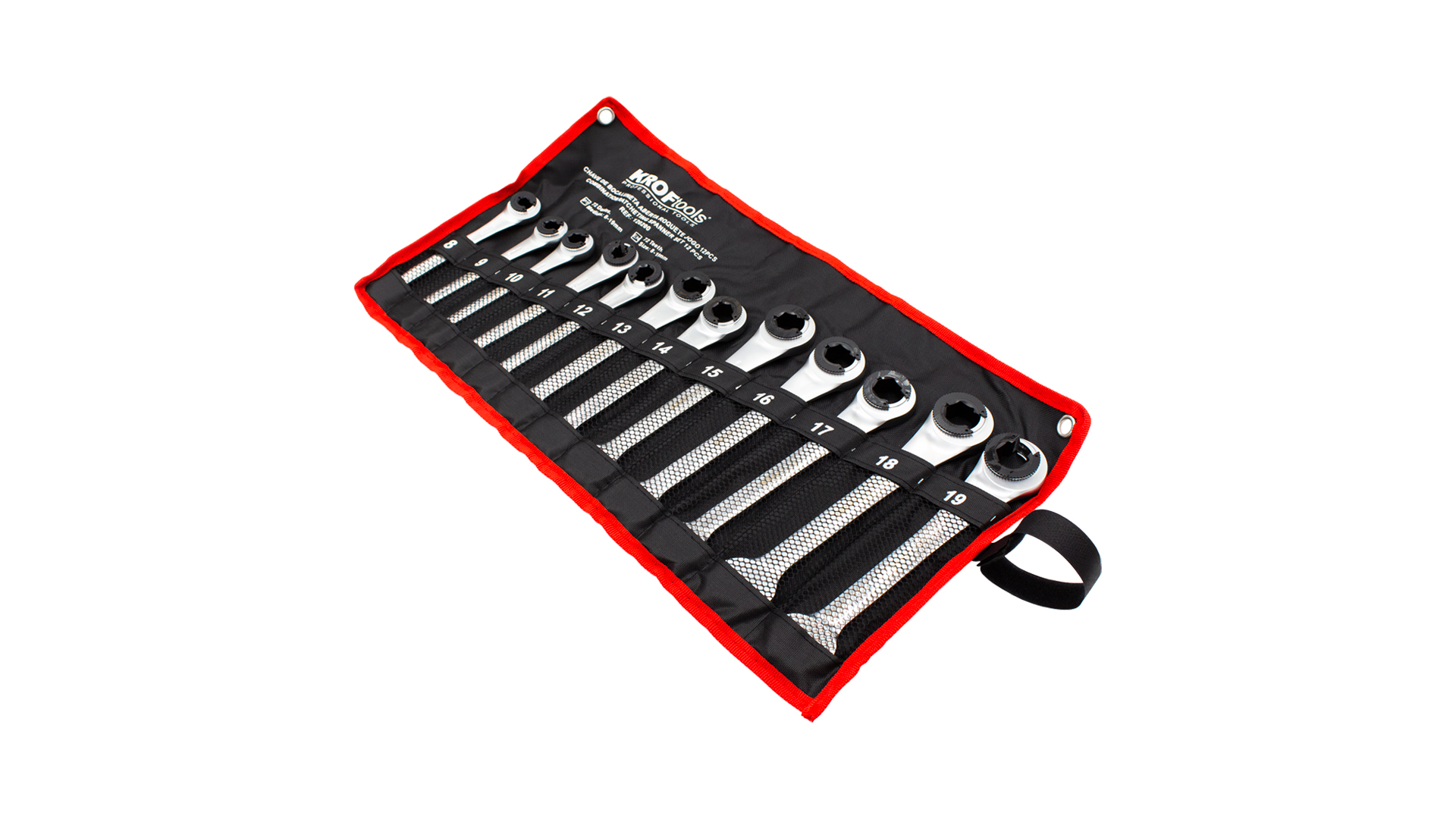 JUEGO 12 LLAVES COMBINADAS ABIERTAS CON CARRACA