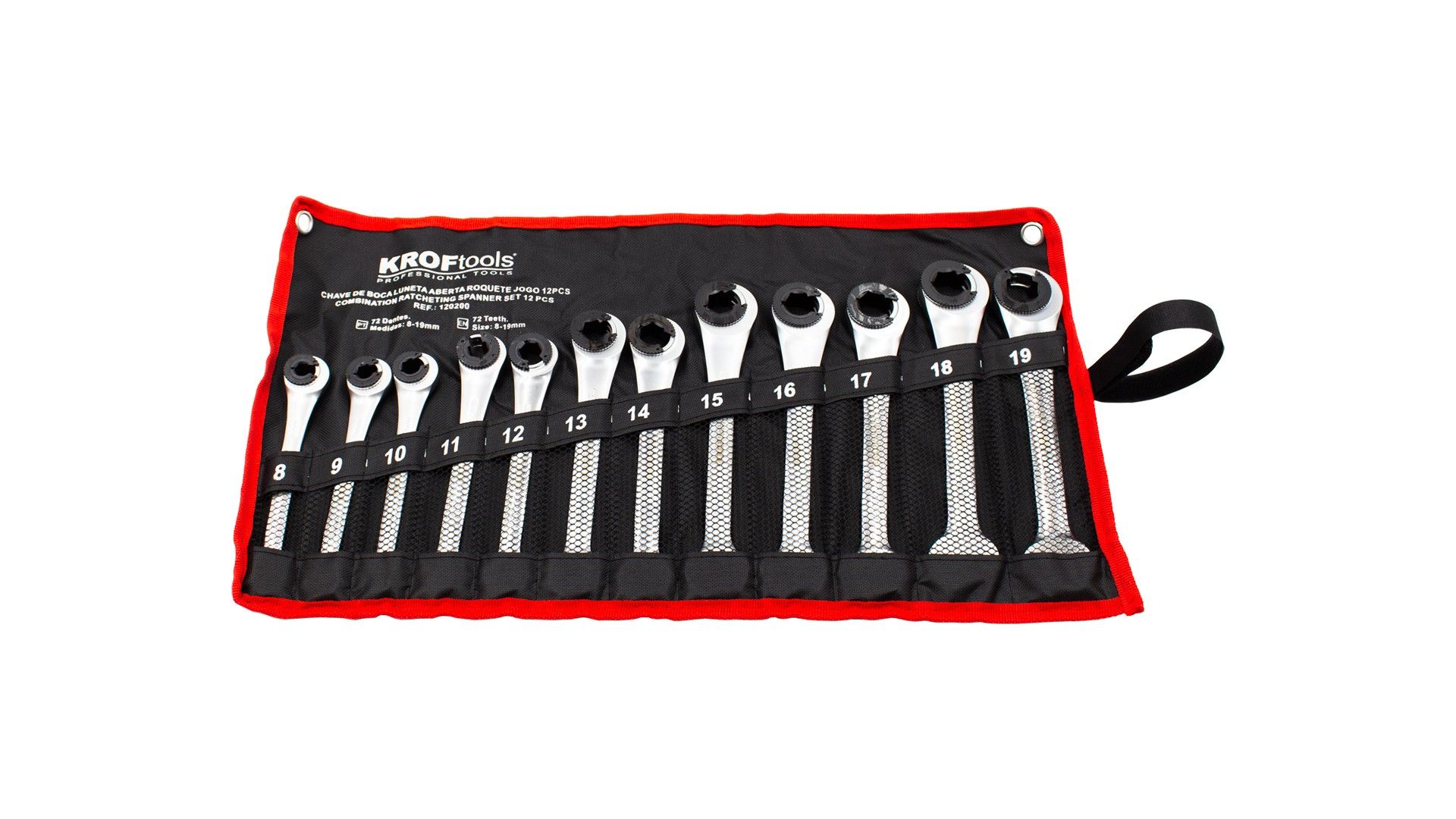 JUEGO 12 LLAVES COMBINADAS ABIERTAS CON CARRACA