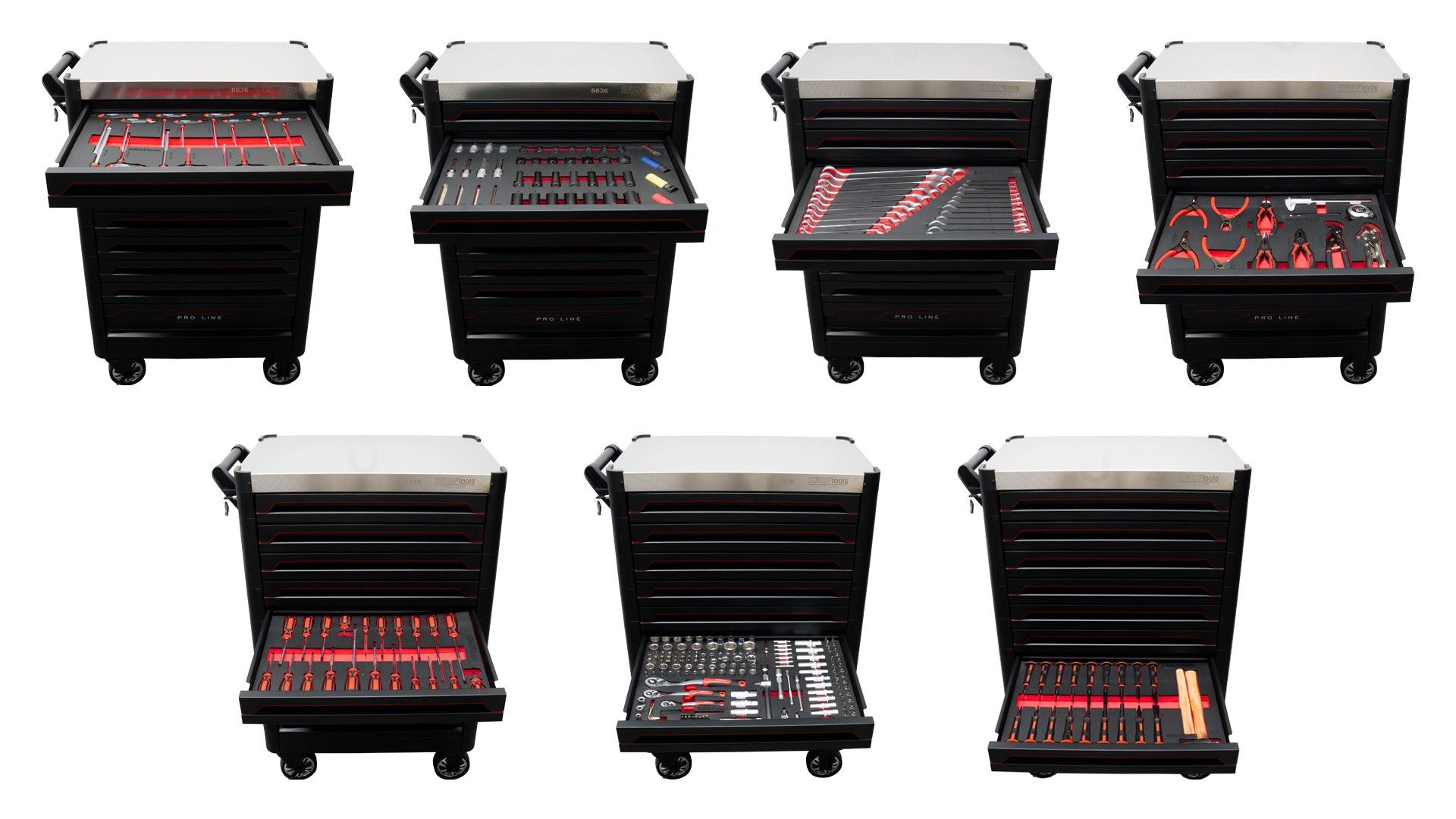 PROLINE 9-DRAWER TOOL CART 318PCS