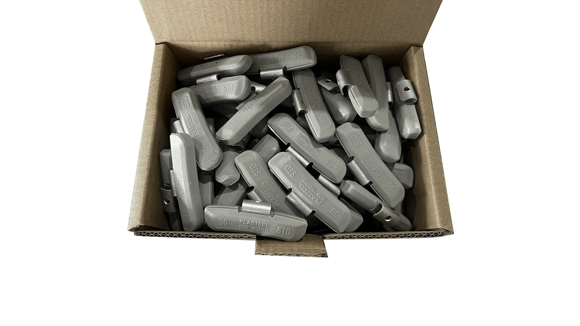 CAIXA PESOS RODA C/ CLIP PLASTICO 30g 100PCS