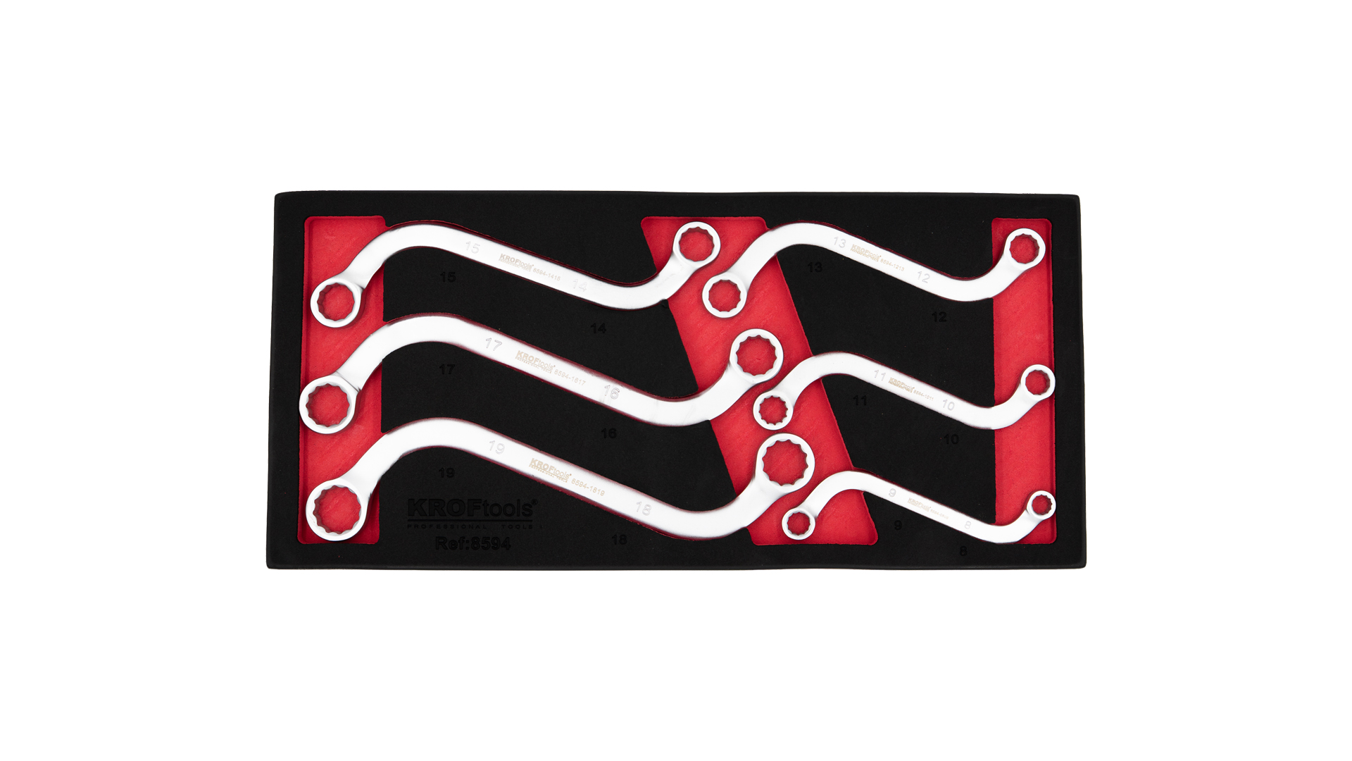 S-FÖRMIGER DOPPEL-RINGSCHLÜSSEL-SATZ 6-TLG