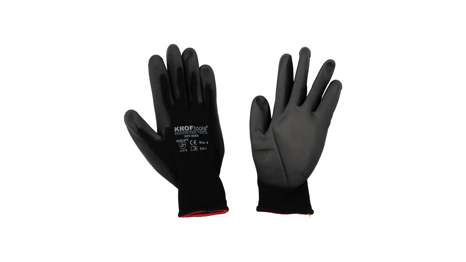 GANTS AVEC PAUME EN POLYURÉTHANE CE EN388-2016 TAILLE 8 - 1 PAIR