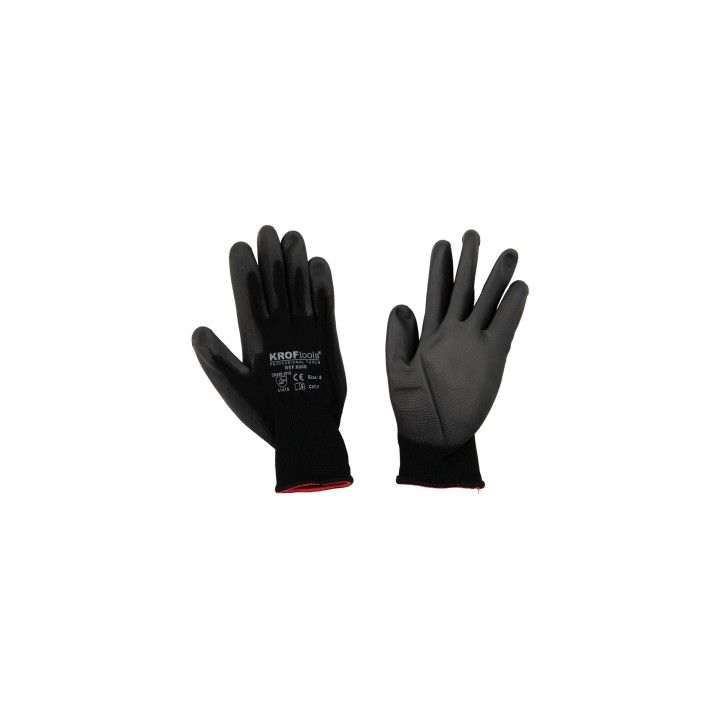 GLOVES WITH POLYURETHANE PALM CE EN388-2016 SIZE 8 - 1 PAIR